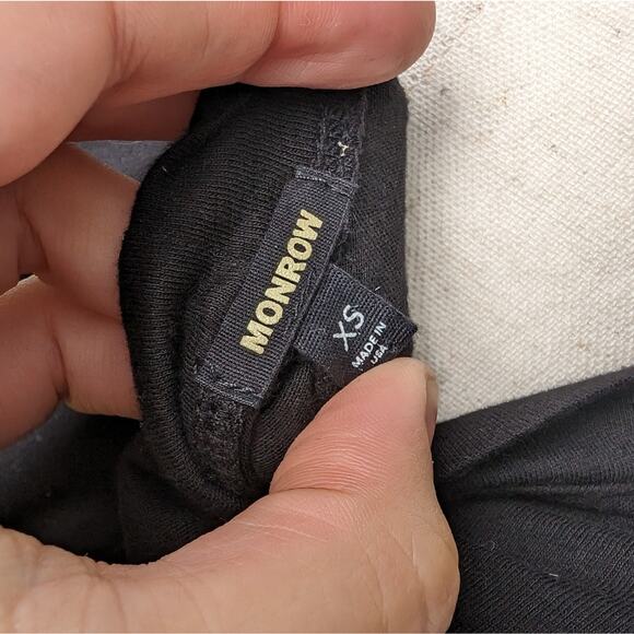 Monrow (Revolve) Embellished 100% Cotton Stretchy Black Tank Top, size XS - Picture 6 of 8